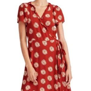 Madewell Daisy Daydream Ruffle Wrap Midi Dress - Size Small